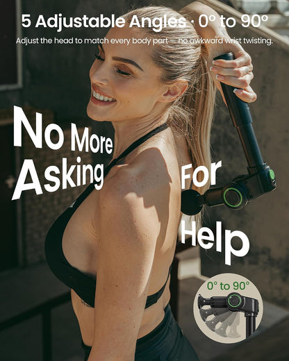 3-in-1 Foldable Massage Gun Deep Tissue with Extension Handle