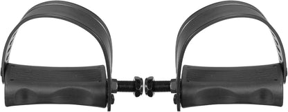 1 Pair Exercise Bike Pedals with Straps 1/2 Inch Spindle Cycling Parts 12.7mm Spindle Black