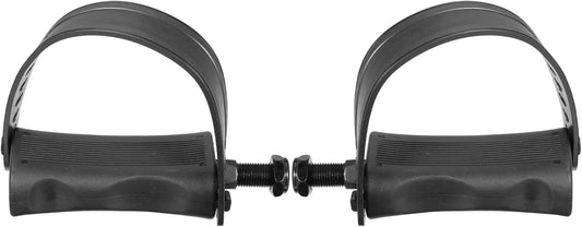 1 Pair Exercise Bike Pedals with Straps 1/2 Inch Spindle Cycling Parts 12.7mm Spindle Black