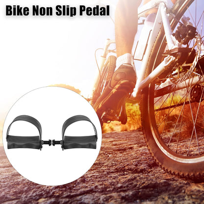 1 Pair Exercise Bike Pedals with Straps 1/2 Inch Spindle Cycling Parts 12.7mm Spindle Black
