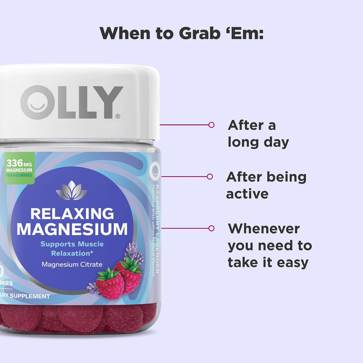 Relaxing Magnesium Gummies, Supports Muscle Relaxation* - 60 Count