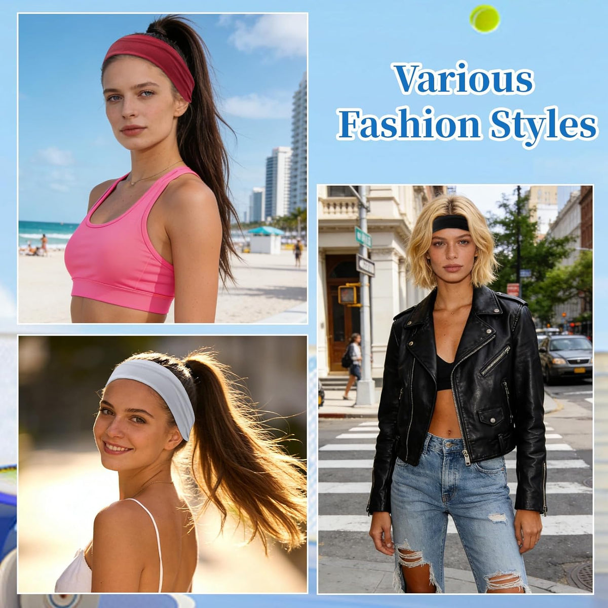 6Pcs Headbands Paisley Bandanas Head Bands Sweat Band Hair Wrap Headwrap Fashion Boho Wide Thick Workout Yoga Elastic Headbands Mens Cooling Running Sports Headband Sweatbands for Women and Men