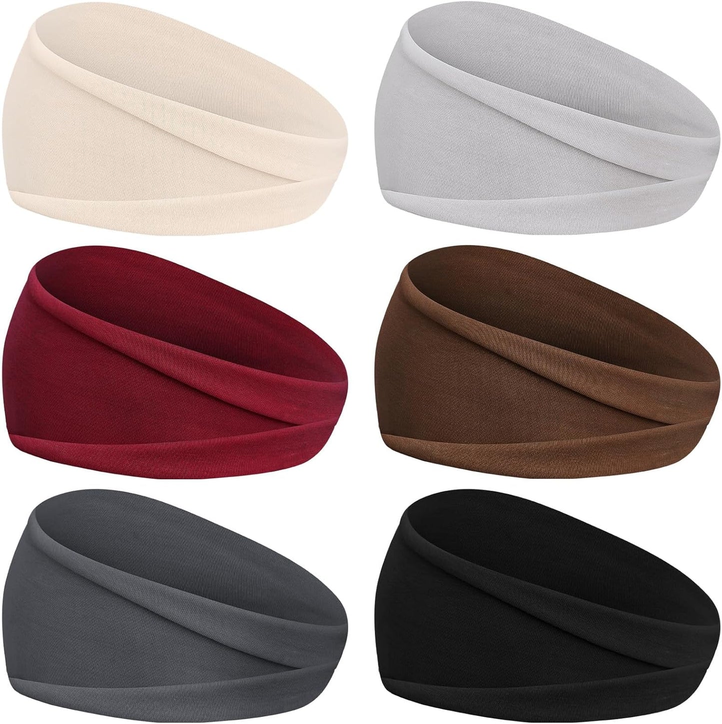 6Pcs Headbands Paisley Bandanas Head Bands Sweat Band Hair Wrap Headwrap Fashion Boho Wide Thick Workout Yoga Elastic Headbands Mens Cooling Running Sports Headband Sweatbands for Women and Men