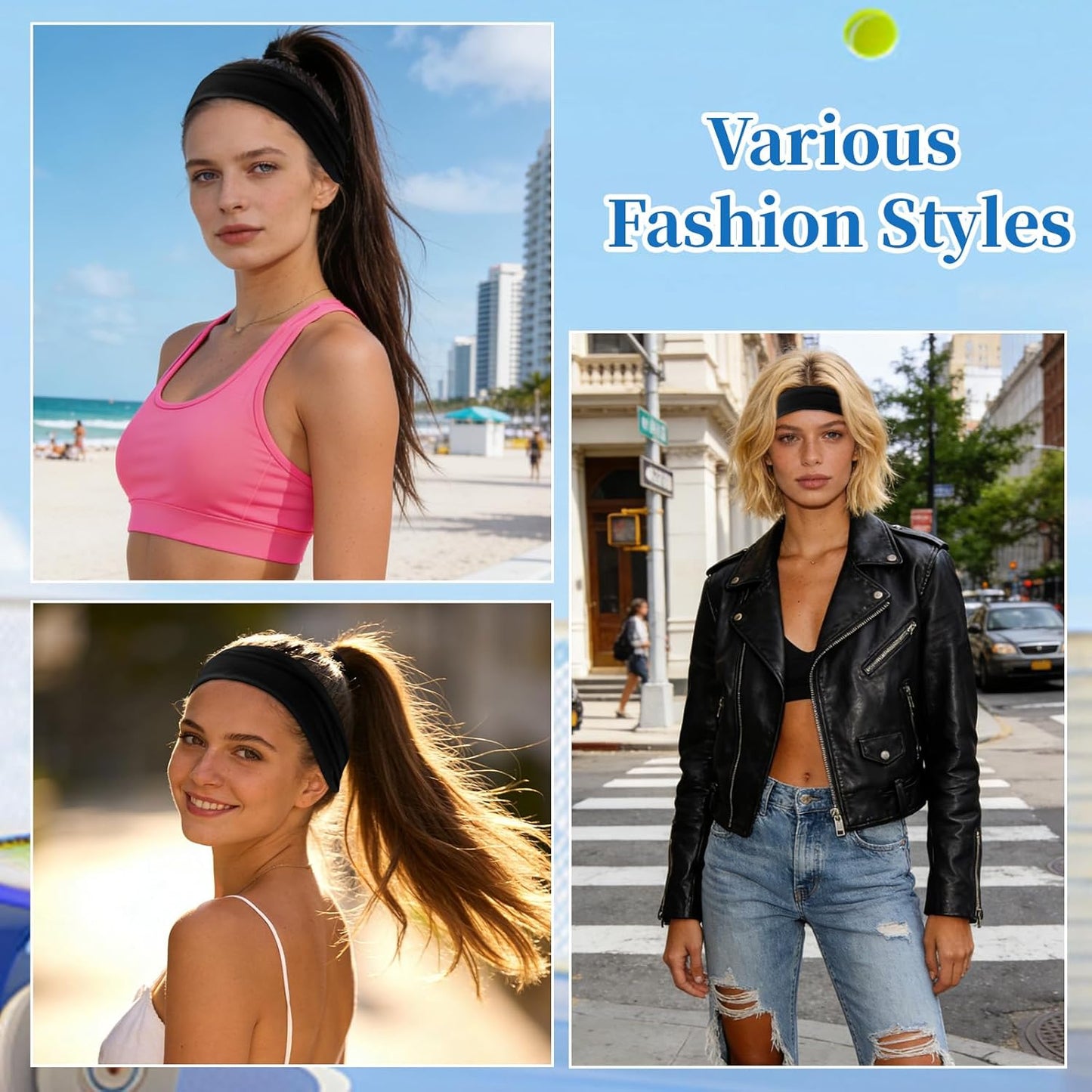 6Pcs Headbands Paisley Bandanas Head Bands Sweat Band Hair Wrap Headwrap Fashion Boho Wide Thick Workout Yoga Elastic Headbands Mens Cooling Running Sports Headband Sweatbands for Women and Men