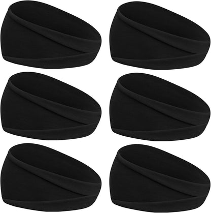 6Pcs Headbands Paisley Bandanas Head Bands Sweat Band Hair Wrap Headwrap Fashion Boho Wide Thick Workout Yoga Elastic Headbands Mens Cooling Running Sports Headband Sweatbands for Women and Men