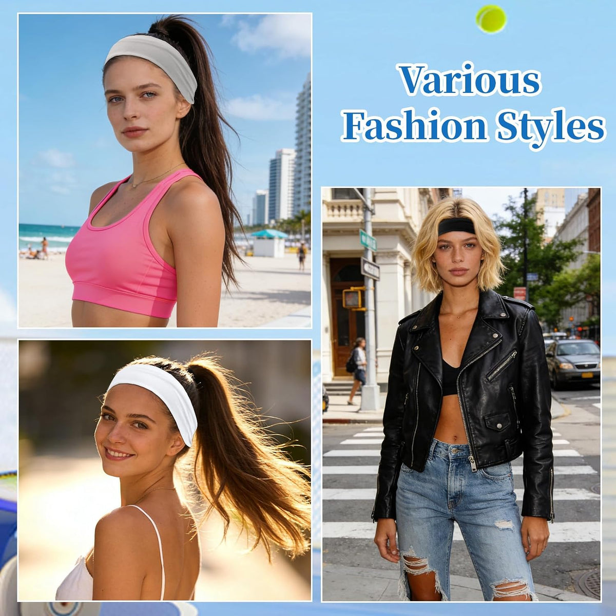 6Pcs Headbands Paisley Bandanas Head Bands Sweat Band Hair Wrap Headwrap Fashion Boho Wide Thick Workout Yoga Elastic Headbands Mens Cooling Running Sports Headband Sweatbands for Women and Men