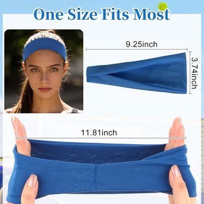 6Pcs Headbands Paisley Bandanas Head Bands Sweat Band Hair Wrap Headwrap Fashion Boho Wide Thick Workout Yoga Elastic Headbands Mens Cooling Running Sports Headband Sweatbands for Women and Men