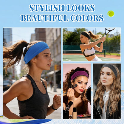 6Pcs Headbands Paisley Bandanas Head Bands Sweat Band Hair Wrap Headwrap Fashion Boho Wide Thick Workout Yoga Elastic Headbands Mens Cooling Running Sports Headband Sweatbands for Women and Men
