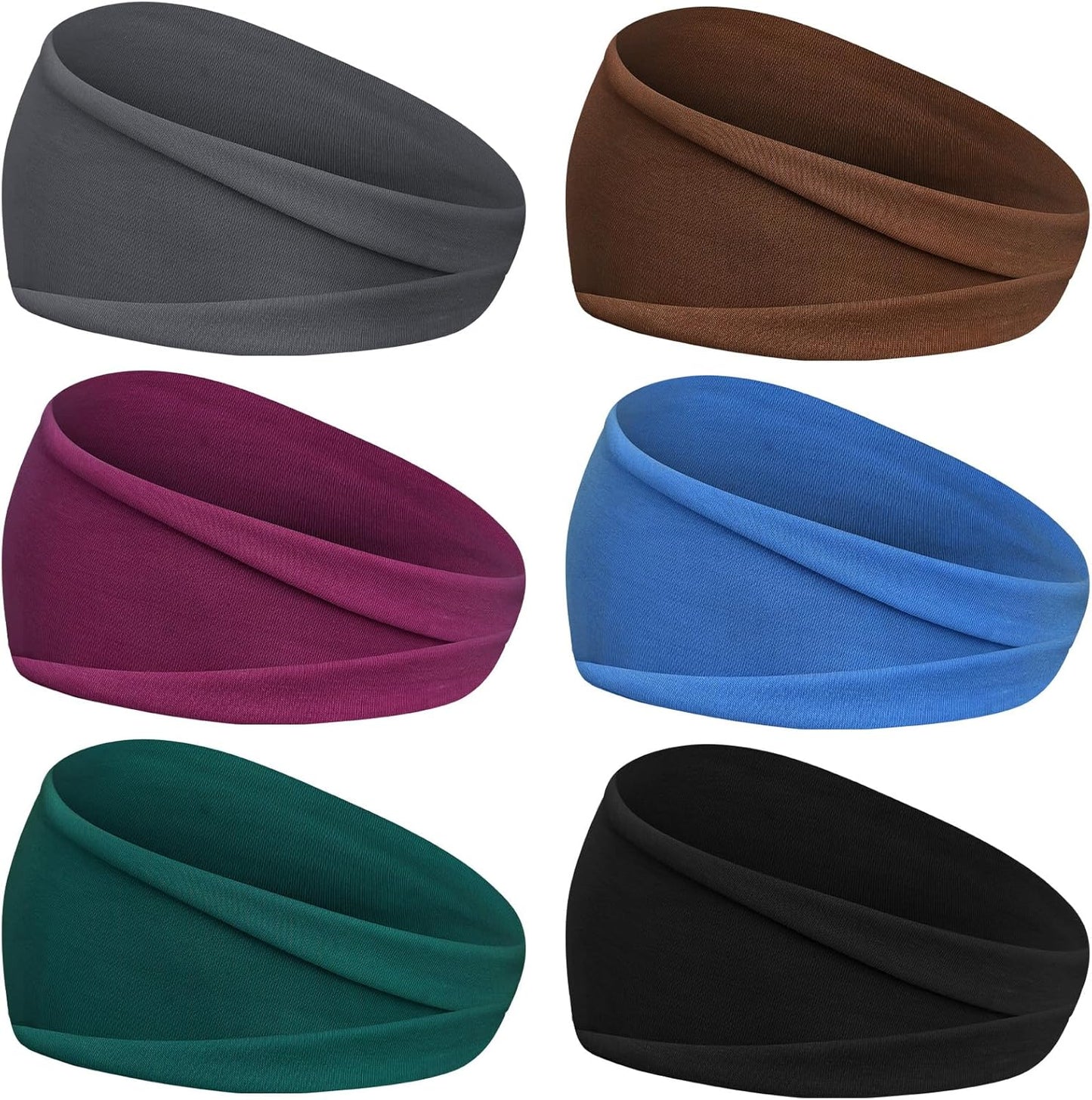 6Pcs Headbands Paisley Bandanas Head Bands Sweat Band Hair Wrap Headwrap Fashion Boho Wide Thick Workout Yoga Elastic Headbands Mens Cooling Running Sports Headband Sweatbands for Women and Men