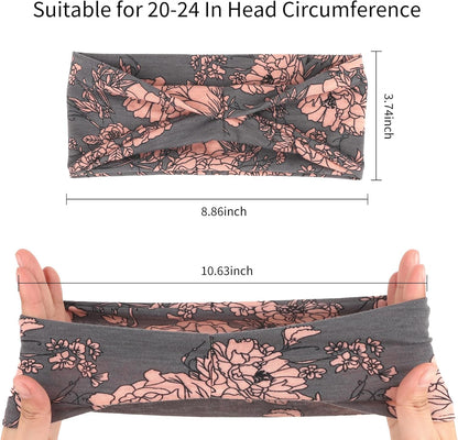 6Pcs Headbands Paisley Bandanas Head Bands Sweat Band Hair Wrap Headwrap Fashion Boho Wide Thick Workout Yoga Elastic Headbands Mens Cooling Running Sports Headband Sweatbands for Women and Men