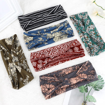6Pcs Headbands Paisley Bandanas Head Bands Sweat Band Hair Wrap Headwrap Fashion Boho Wide Thick Workout Yoga Elastic Headbands Mens Cooling Running Sports Headband Sweatbands for Women and Men