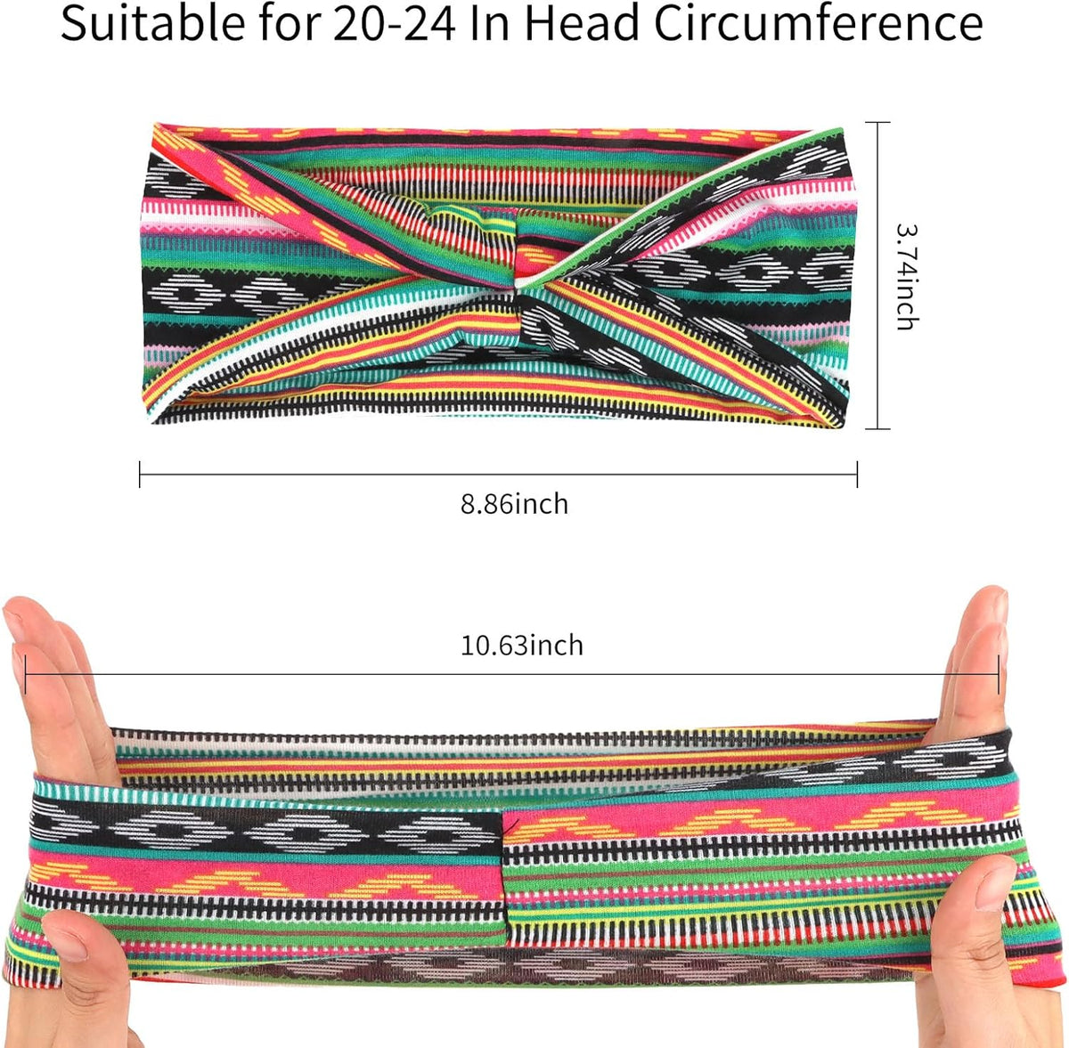 6Pcs Headbands Paisley Bandanas Head Bands Sweat Band Hair Wrap Headwrap Fashion Boho Wide Thick Workout Yoga Elastic Headbands Mens Cooling Running Sports Headband Sweatbands for Women and Men