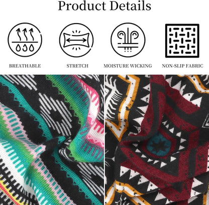 6Pcs Headbands Paisley Bandanas Head Bands Sweat Band Hair Wrap Headwrap Fashion Boho Wide Thick Workout Yoga Elastic Headbands Mens Cooling Running Sports Headband Sweatbands for Women and Men