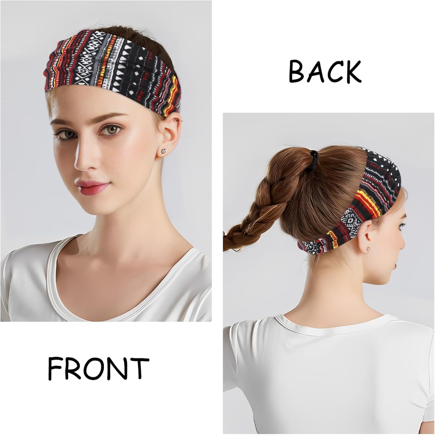 6Pcs Headbands Paisley Bandanas Head Bands Sweat Band Hair Wrap Headwrap Fashion Boho Wide Thick Workout Yoga Elastic Headbands Mens Cooling Running Sports Headband Sweatbands for Women and Men