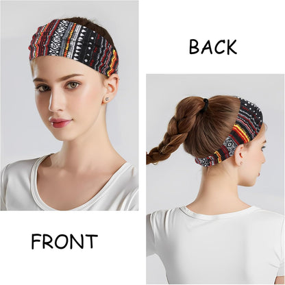 6Pcs Headbands Paisley Bandanas Head Bands Sweat Band Hair Wrap Headwrap Fashion Boho Wide Thick Workout Yoga Elastic Headbands Mens Cooling Running Sports Headband Sweatbands for Women and Men