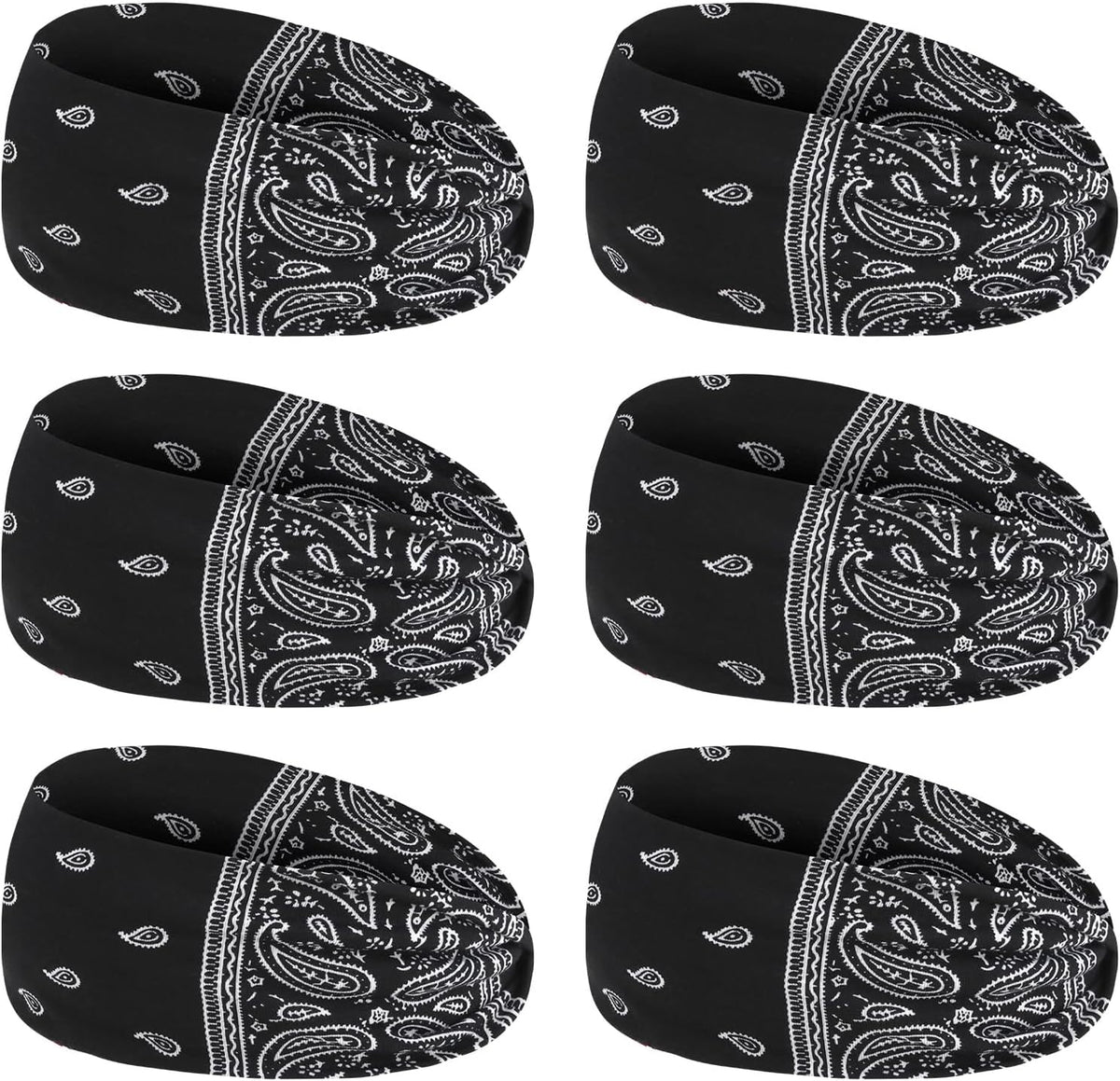 6Pcs Headbands Paisley Bandanas Head Bands Sweat Band Hair Wrap Headwrap Fashion Boho Wide Thick Workout Yoga Elastic Headbands Mens Cooling Running Sports Headband Sweatbands for Women and Men