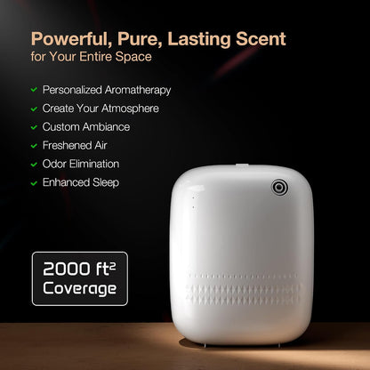 ANW Smart Waterless Essential Oil Diffuser for Large Room, White