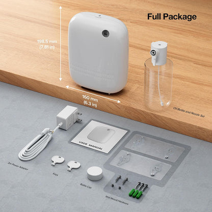 ANW Smart Waterless Essential Oil Diffuser for Large Room, White