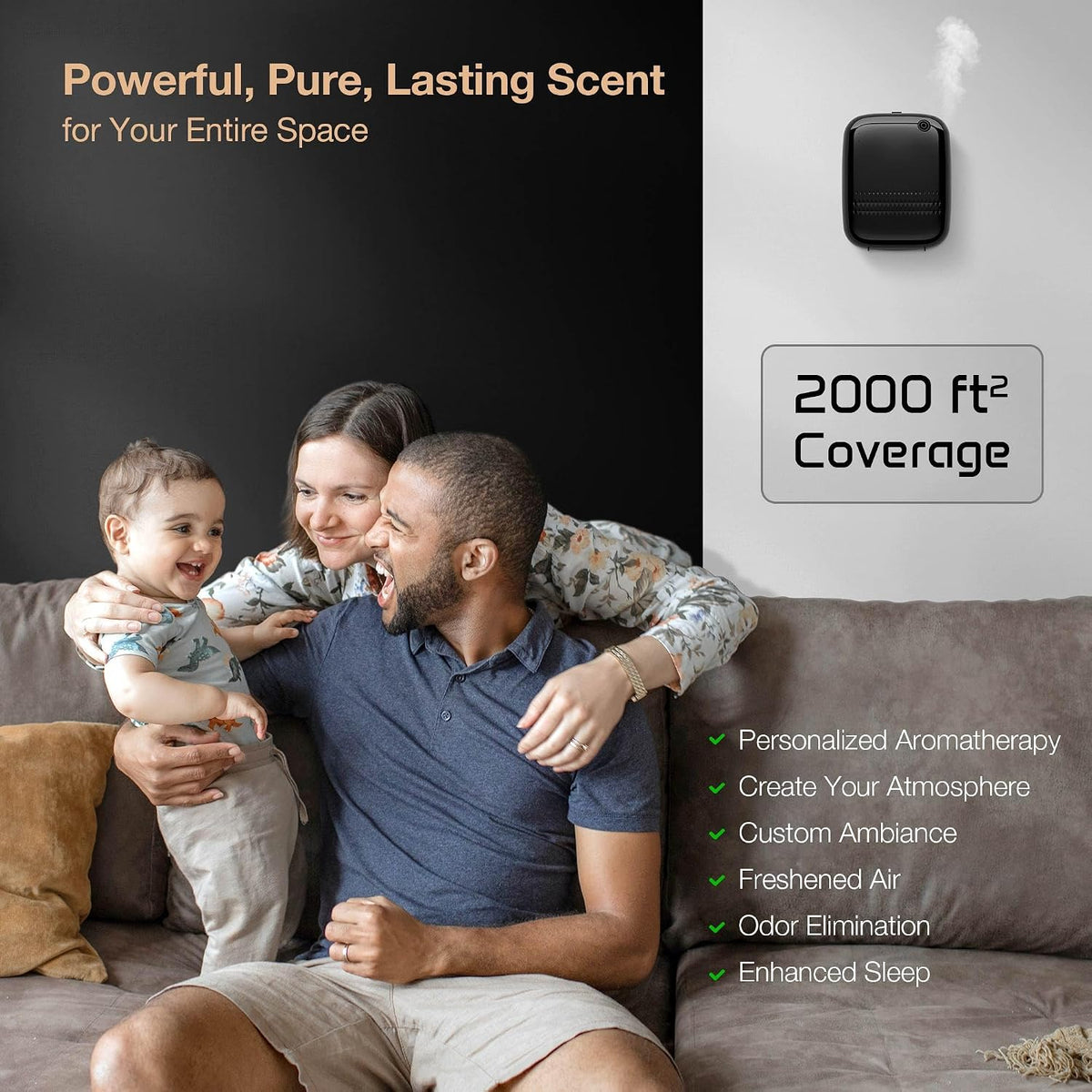 ANW Smart Waterless Essential Oil Diffuser for Large Room, White