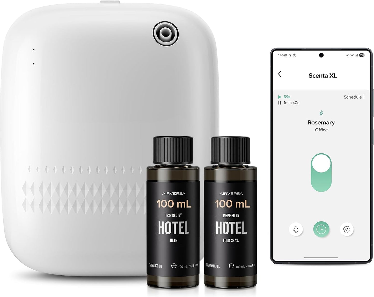 ANW Smart Waterless Essential Oil Diffuser for Large Room, White