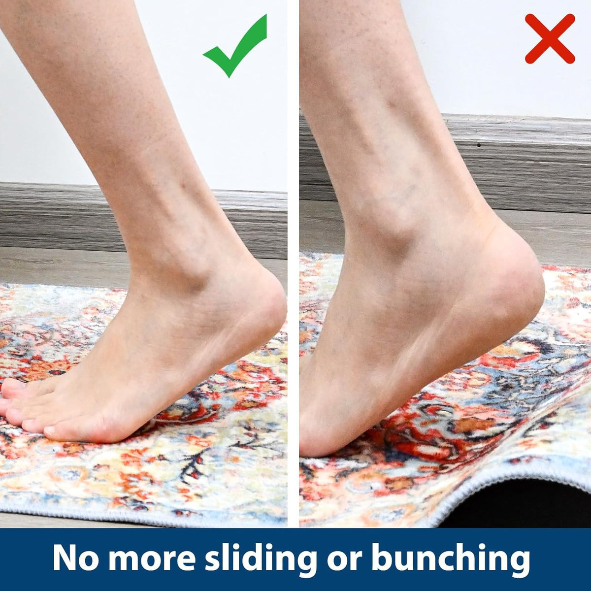 Non Slip Rug Pads for Hardwood Floors, 2x4 Rug Pad Gripper for Area Rugs, Under Carpet Anti Skid Mat, Black, Keep Your Rugs Safe and in Place
