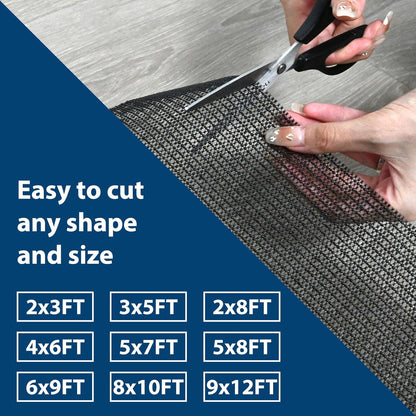Non Slip Rug Pads for Hardwood Floors, 2x4 Rug Pad Gripper for Area Rugs, Under Carpet Anti Skid Mat, Black, Keep Your Rugs Safe and in Place