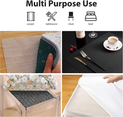 Non Slip Rug Pads for Hardwood Floors, 2x4 Rug Pad Gripper for Area Rugs, Under Carpet Anti Skid Mat, Black, Keep Your Rugs Safe and in Place