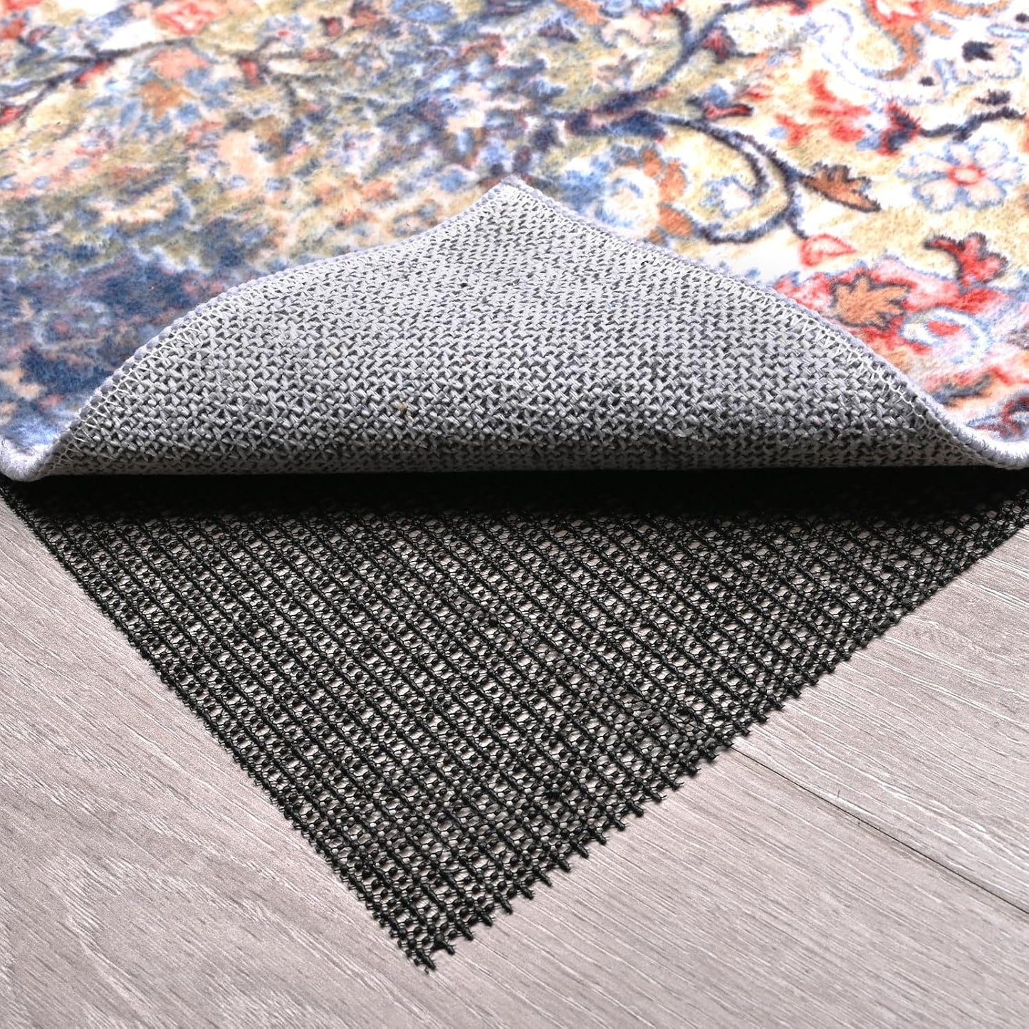 Non Slip Rug Pads for Hardwood Floors, 2x4 Rug Pad Gripper for Area Rugs, Under Carpet Anti Skid Mat, Black, Keep Your Rugs Safe and in Place