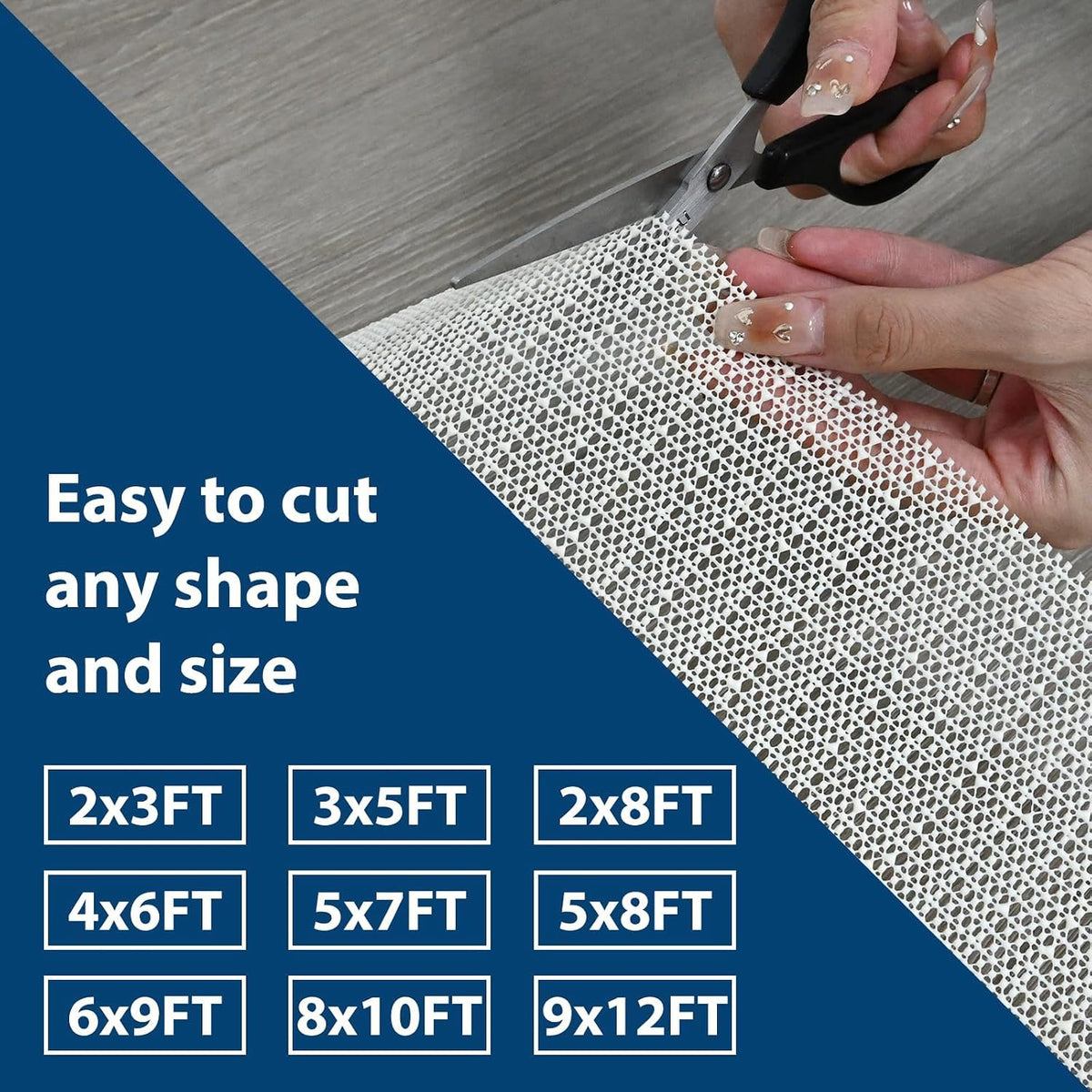 Non Slip Rug Pads for Hardwood Floors, 2x4 Rug Pad Gripper for Area Rugs, Under Carpet Anti Skid Mat, Black, Keep Your Rugs Safe and in Place