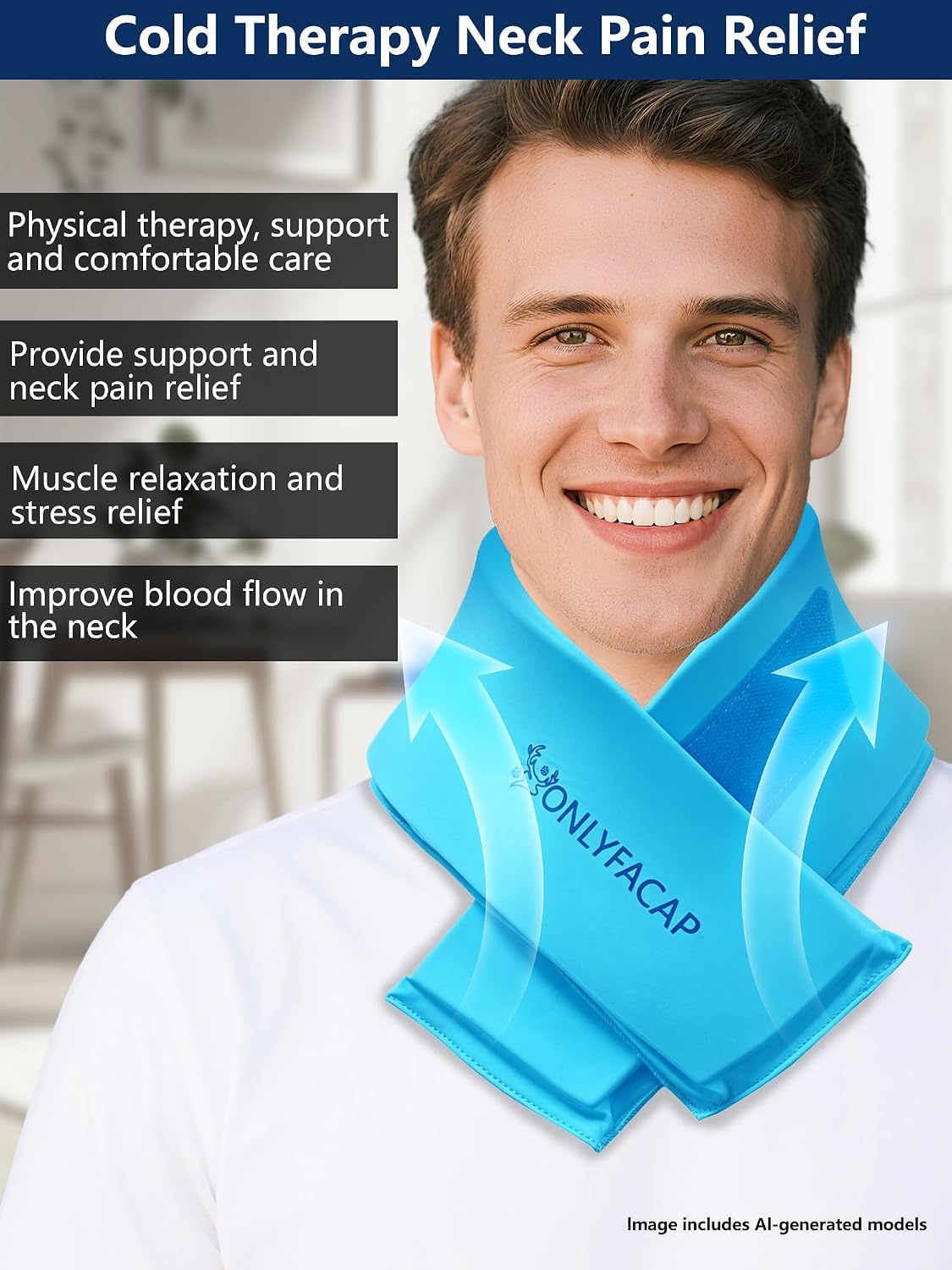 Flexible Neck Ice Pack Wrap,Gel Cold Therapy for Pain Relief