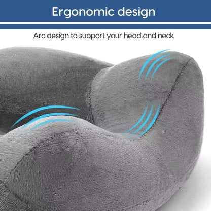 Inflatable Travel Pillow for Airplane Inflatable Neck Pillow for Traveling with Soft Velvet Washable Cover for Sleeping, Airplane,Train, Car, Office, Contoured Eye Masks, Earplugs (Dark Gray)