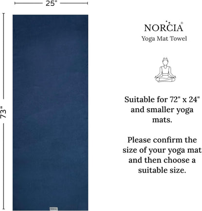 Non Slip Yoga Towel with Corner Pockets, Mat-Sized 24"x72", 100% Microfiber Sweat Absorbent, Perfect for Hot Yoga, Bikram, Pilates and More (Grey)