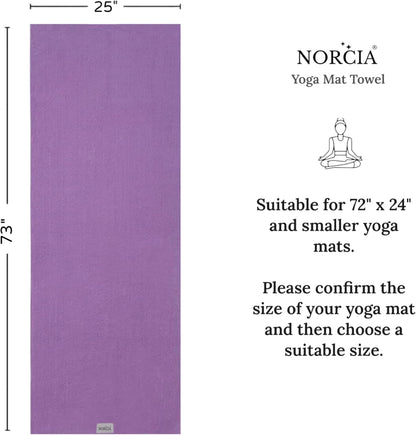 Non Slip Yoga Towel with Corner Pockets, Mat-Sized 24"x72", 100% Microfiber Sweat Absorbent, Perfect for Hot Yoga, Bikram, Pilates and More (Grey)