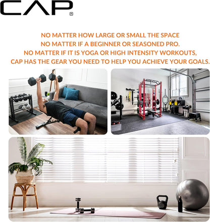 Rubber Coated Hex Dumbbell Set with Storage Rack | 100–210 lb Options, Space-Saving Vertical Compact Storage for Home Gym Strength Training