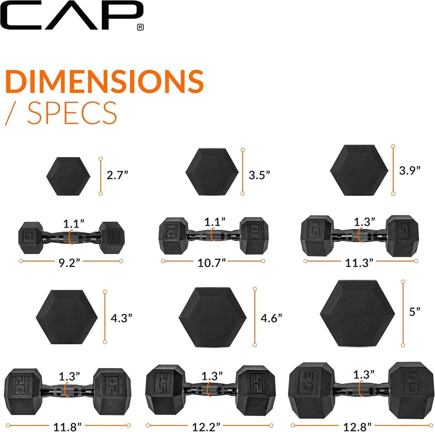 Rubber Coated Hex Dumbbell Set with Storage Rack | 100–210 lb Options, Space-Saving Vertical Compact Storage for Home Gym Strength Training