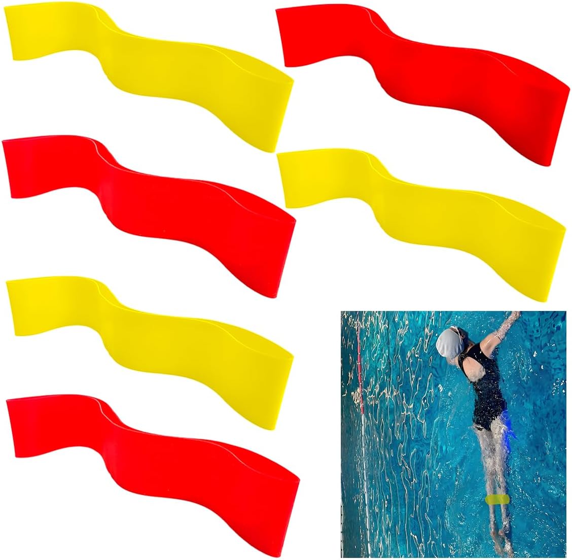 6PCS Ankle Strap for Swimming, Legs Resistance Exercise Swim Band, Aquatic Resistance Belt, General Swimming AIDS for Adults