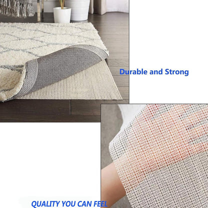 Non SlipGripper Pad for Hardwood Floors, Area Rug Pads for Tile Floor, Under Carpet Anti Skid Mat, Keep Your Rug Safe in Place,Can be Cut to Any Size (White, 27.6x63inch)