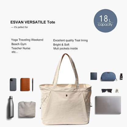 Yoga Tote Bag for Women Shoulder Bags Drawstring for Office Workout Travel Carryall Pilates Gym and Beach