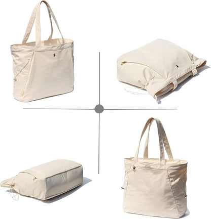 Yoga Tote Bag for Women Shoulder Bags Drawstring for Office Workout Travel Carryall Pilates Gym and Beach