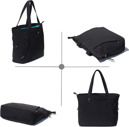 Yoga Tote Bag for Women Shoulder Bags Drawstring for Office Workout Travel Carryall Pilates Gym and Beach