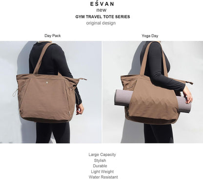 Yoga Tote Bag for Women Shoulder Bags Drawstring for Office Workout Travel Carryall Pilates Gym and Beach