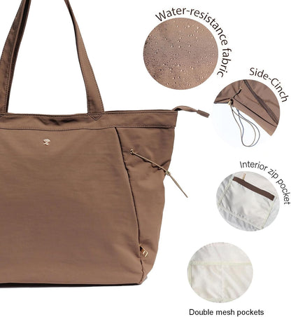 Yoga Tote Bag for Women Shoulder Bags Drawstring for Office Workout Travel Carryall Pilates Gym and Beach