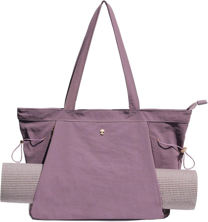 Yoga Tote Bag for Women Shoulder Bags Drawstring for Office Workout Travel Carryall Pilates Gym and Beach