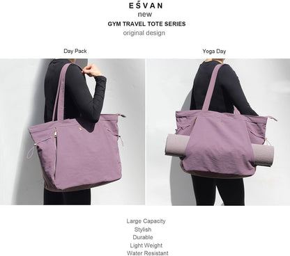 Yoga Tote Bag for Women Shoulder Bags Drawstring for Office Workout Travel Carryall Pilates Gym and Beach