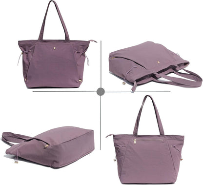 Yoga Tote Bag for Women Shoulder Bags Drawstring for Office Workout Travel Carryall Pilates Gym and Beach