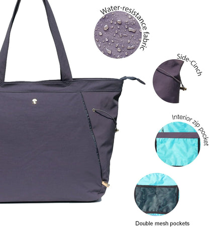 Yoga Tote Bag for Women Shoulder Bags Drawstring for Office Workout Travel Carryall Pilates Gym and Beach