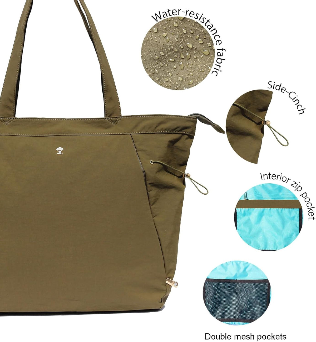 Yoga Tote Bag for Women Shoulder Bags Drawstring for Office Workout Travel Carryall Pilates Gym and Beach