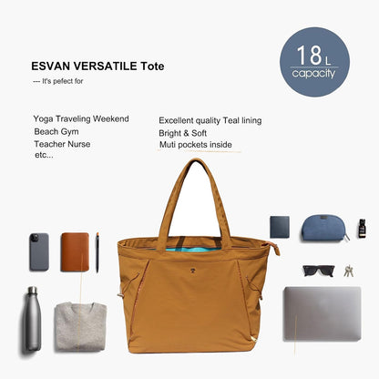 Yoga Tote Bag for Women Shoulder Bags Drawstring for Office Workout Travel Carryall Pilates Gym and Beach
