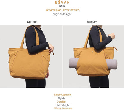 Yoga Tote Bag for Women Shoulder Bags Drawstring for Office Workout Travel Carryall Pilates Gym and Beach