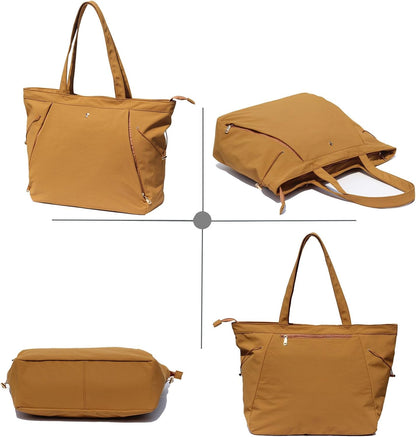 Yoga Tote Bag for Women Shoulder Bags Drawstring for Office Workout Travel Carryall Pilates Gym and Beach